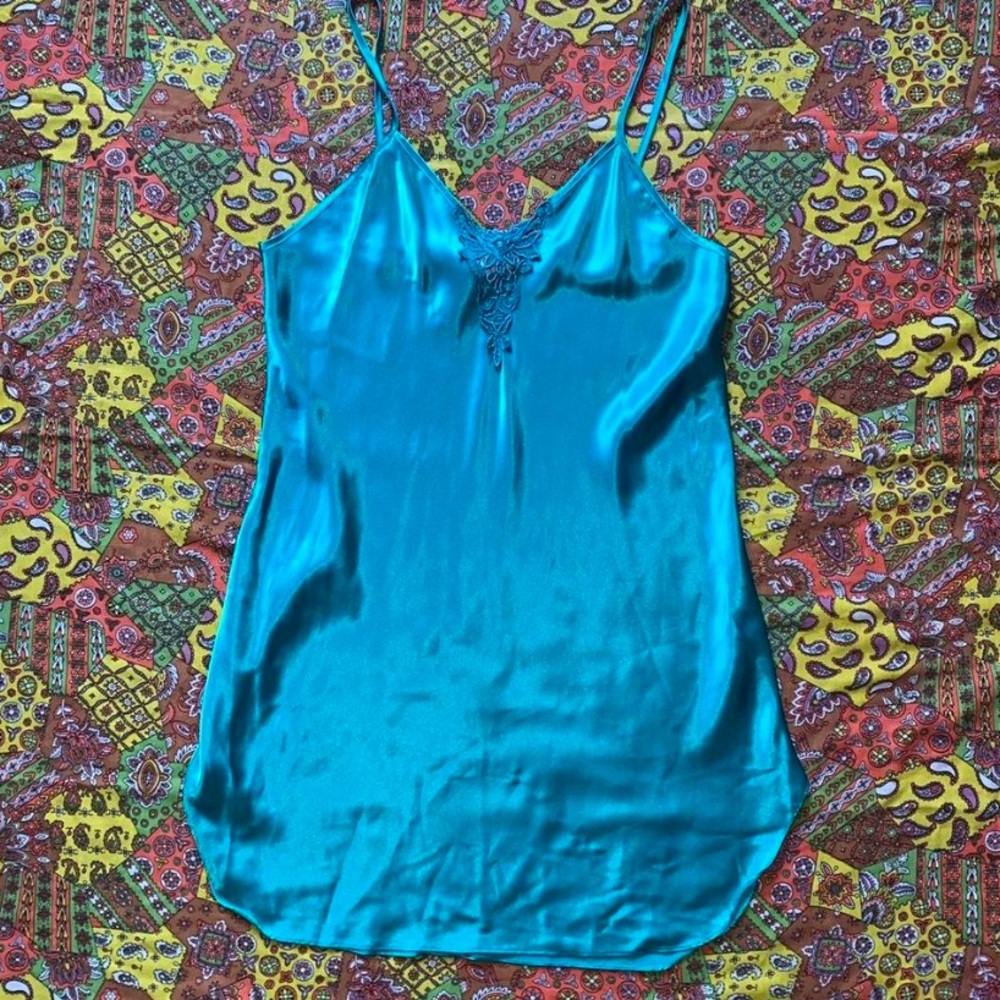 90s Turquoise Fairy Slip Dress